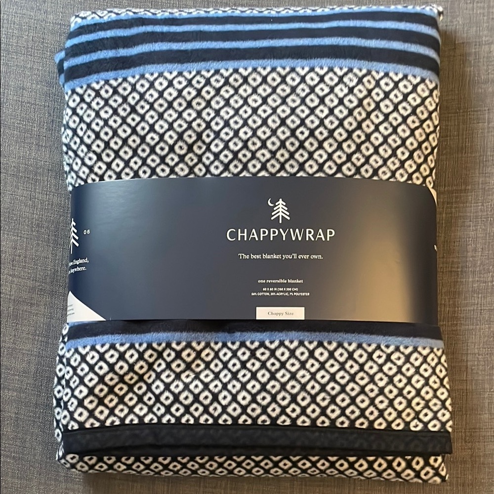 Navy and White Reversible Blanket